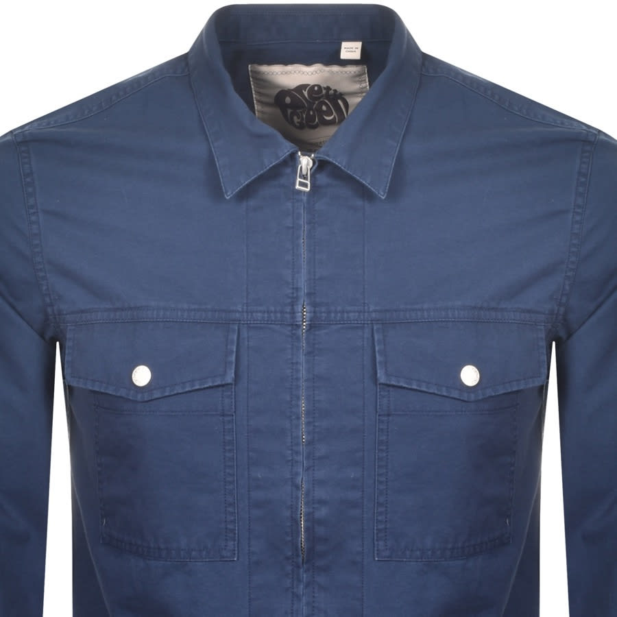 Alternative Image for ProductPretty Green Section Zip Overshirt Navy2